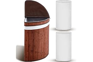 Gueevin Corner Laundry Hamper with Lid, Keep Your Laundry Neat and Tidy