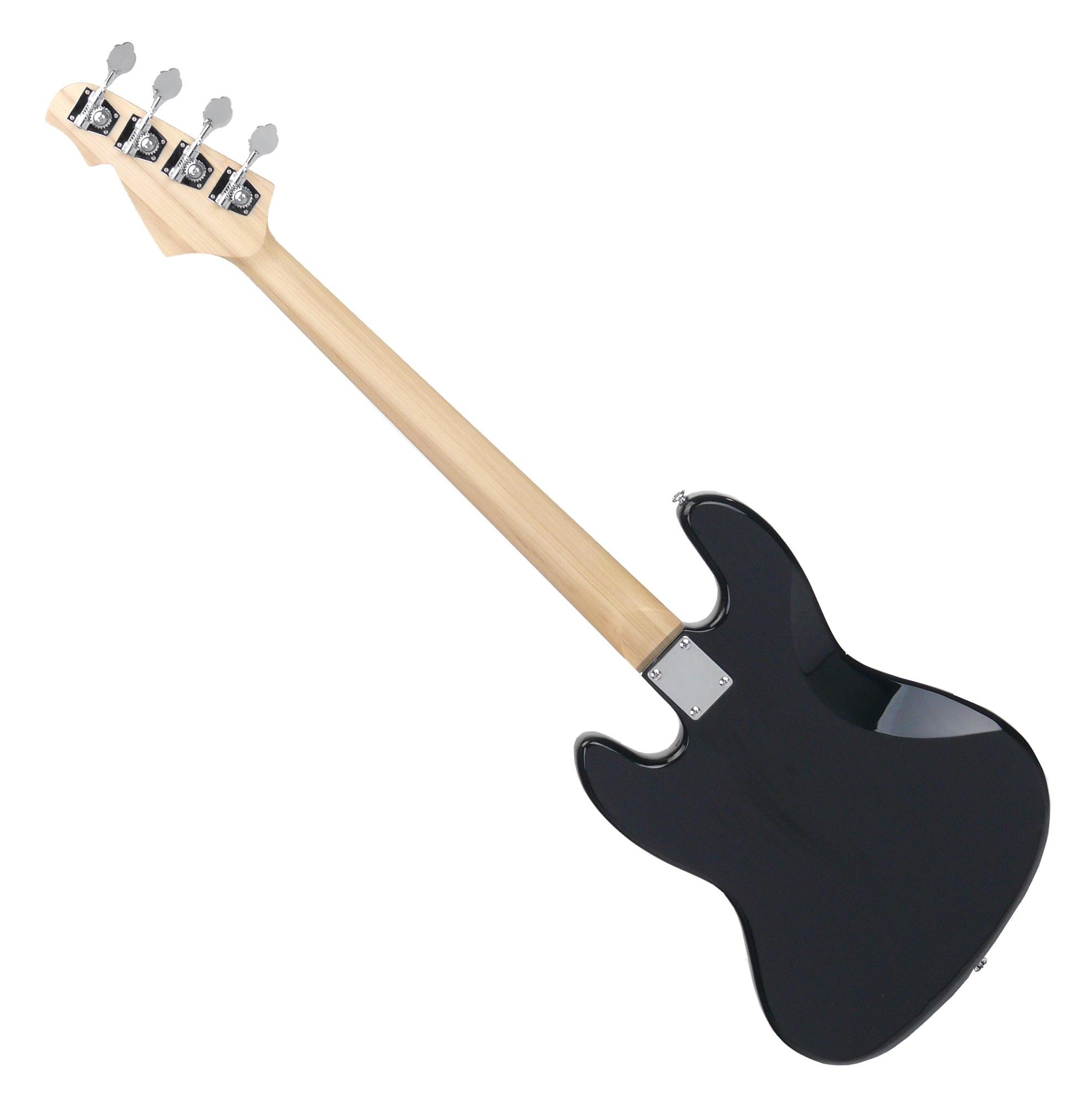 Rocktile Fatboy II E-Bass Black Set incl. Custodia Leggera, Basso | Rocktile E-Bass in stile Jazz, 2 pickup Single Coil, 2 controlli volume/1 tono, Corpo: Tiglio, Tastiera: palissandro, Peso: 4