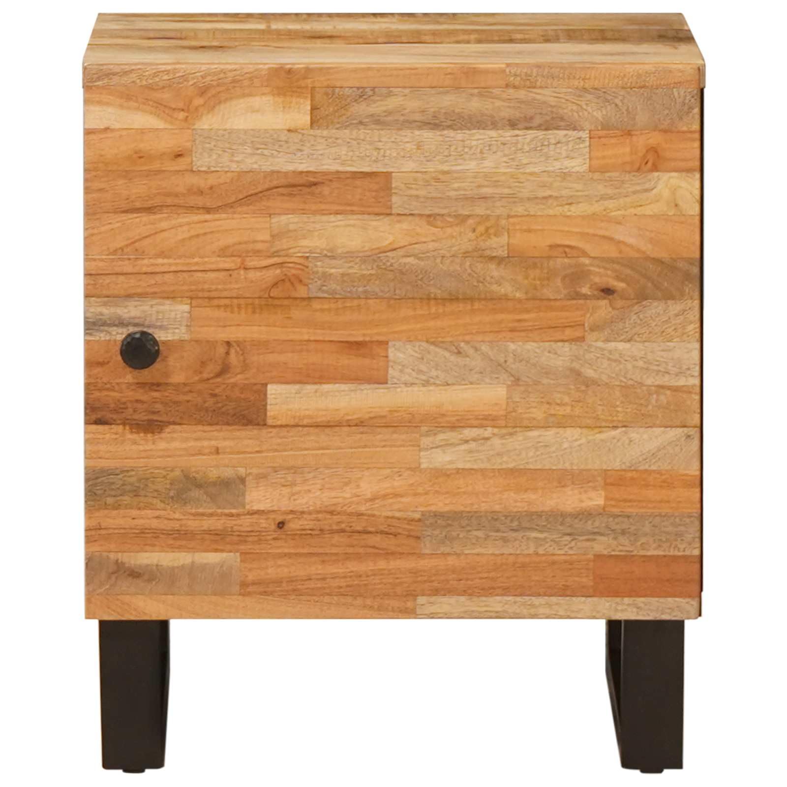 Lot de 2 tables de chevet en bois massif de mangue, marron, 40 x
