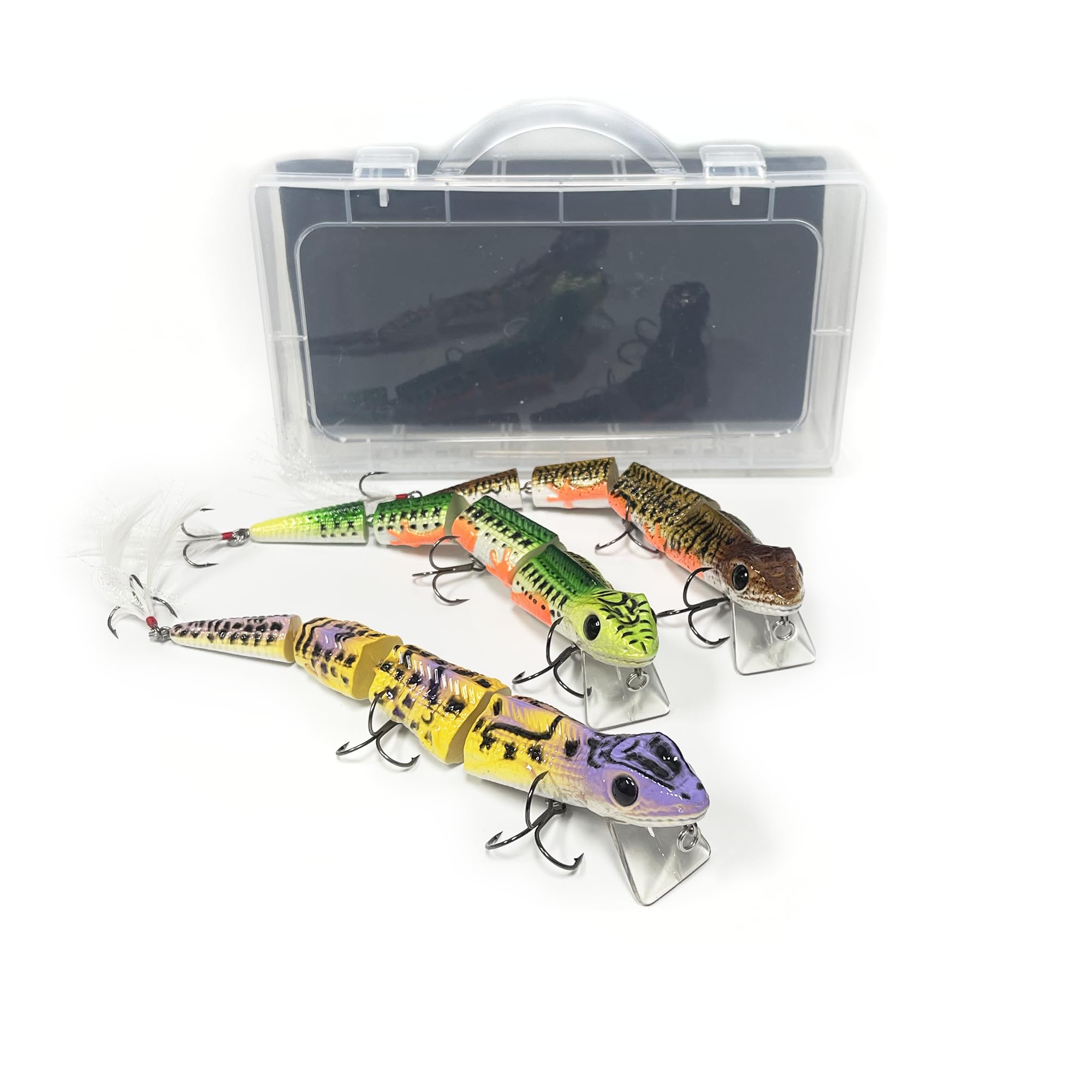 Amazon.com : 3-Pack Floating Segmented Lizard/Snake Lure for Largemouth Bass,  Smallmouth Bass, Musky & Pike; Moves Like a Real Snake : Sports & Outdoors