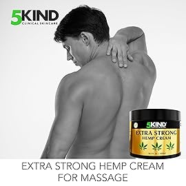 5kind Extra Strong Hemp Cream 10.1 fl oz - Maximum Strength - Natural Soothing Topical Cream - Muscle Rub for Lower Back, Joints, Neck, Knees, Shoulders