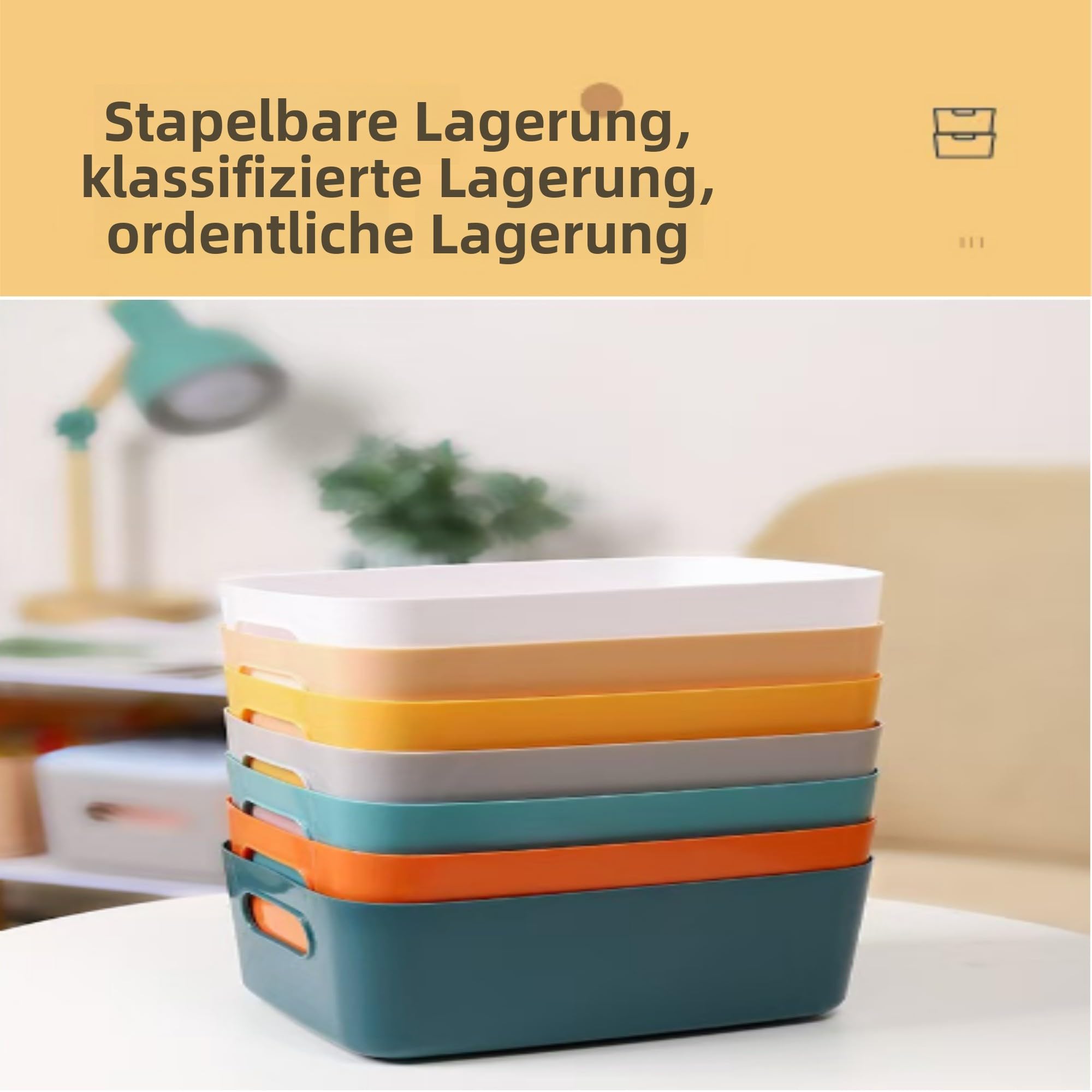 FUCDTEFC 12 stuks plastic opbergmand met hadles, kleine manden voor het organiseren, organizermanden voor badkamer, kast, keuken, bijkeuken