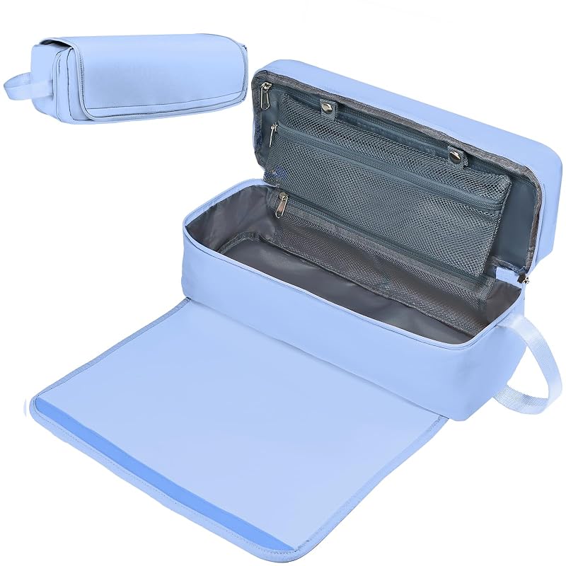 Necessaire FAMOPLAY para ferramentas de cabelo com tapete resistente ao calor, 2 camadas