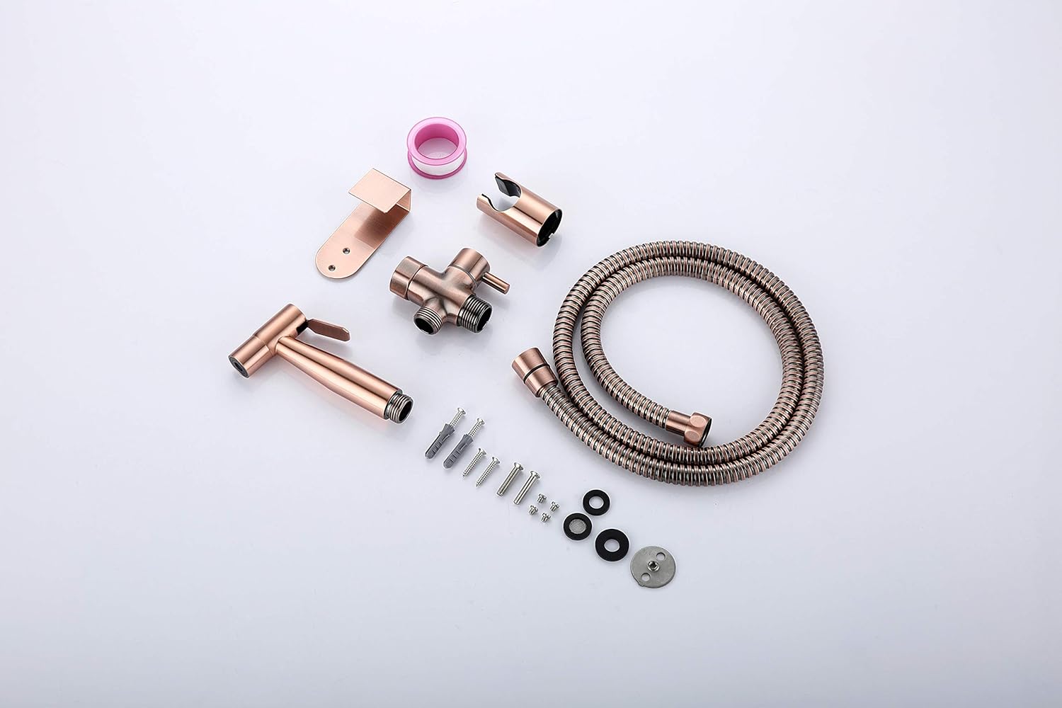 Premium Stainless Steel Hand Held Bidet Shower Dual Use Shattaf & Cloth Handheld Diaper Washer Sprayer Complete Bidet Set Spray Kit for Toilet Bronze Gold