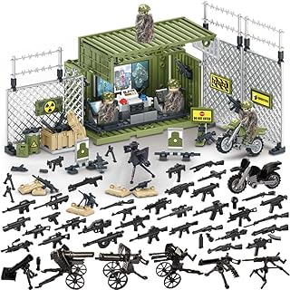 WW2 Building Block Army Military Toy 4 Military Figures and Armor Toy Thunder Containers Command Operations Building Brick Toy Battle Sets for Kids