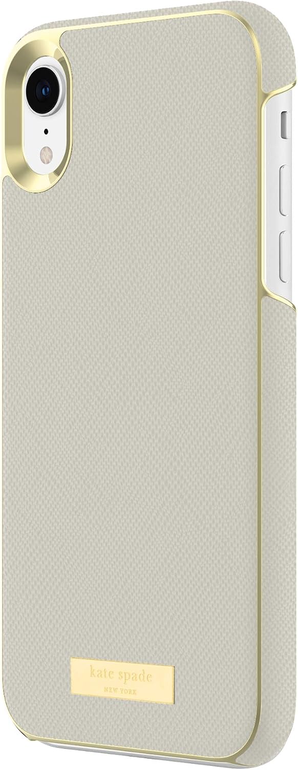 kate spade new york Clocktower Grey Saffiano Wrap Case for iPhone XR