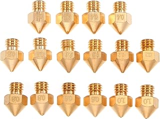 iplusmile Acessórios de latão Acessórios de latão Acessórios de latão Acessórios de impressoras 3D Acessórios para impressoras 3D 16 peças bocais extrusores Cabeça de bicos de impressora 3D para acessório de impressora Acessórios de latão