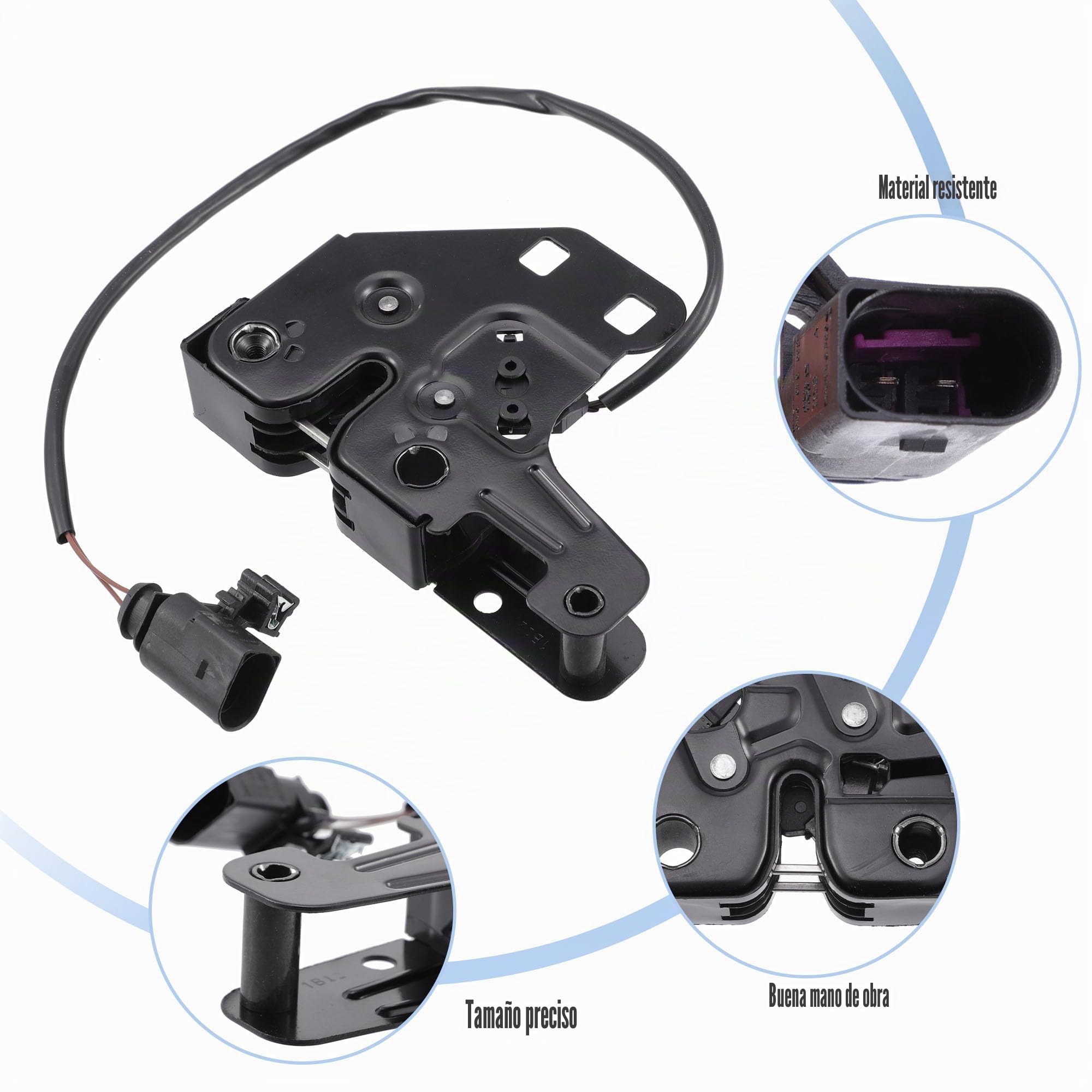 X AUTOHAUX Motor Capó Pestillo Para Audi A4 2002-2009 1pc Negro | Para Audi S4/RS4 2004-2009, OE:8E0-823-509-D,8E0-823-509-A,8E0-823-509-B,8E0-823-509-C, Material:Plástico