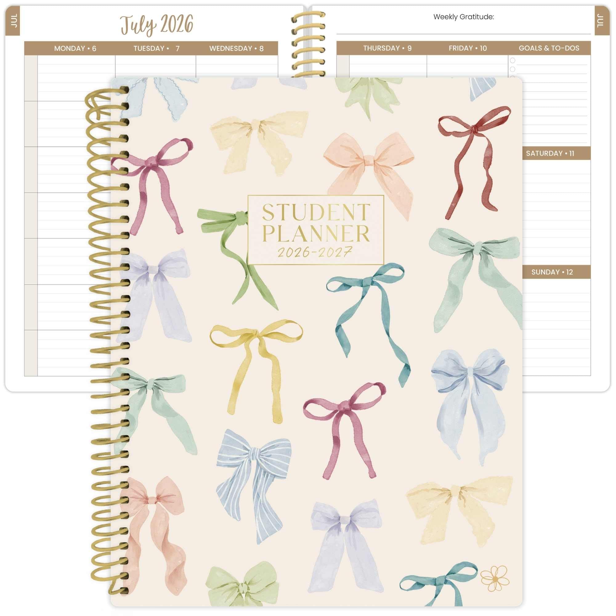 Daisy by bloom daily planners 2026-2027 Academic Year Student Planner (July 2026 - July 2027) - Elementary Through Middle School Calendar Agenda Book - 7โ x 9" - Bows