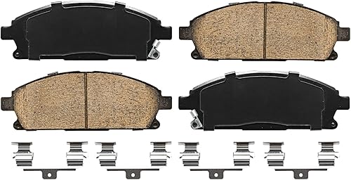 Miniatura 6 de Detroit Axle - Pastillas de freno para Nissan Quest 2004-2017, X-Trail 2005-2006, pastillas de freno de cerámica delanteras y traseras con repuesto