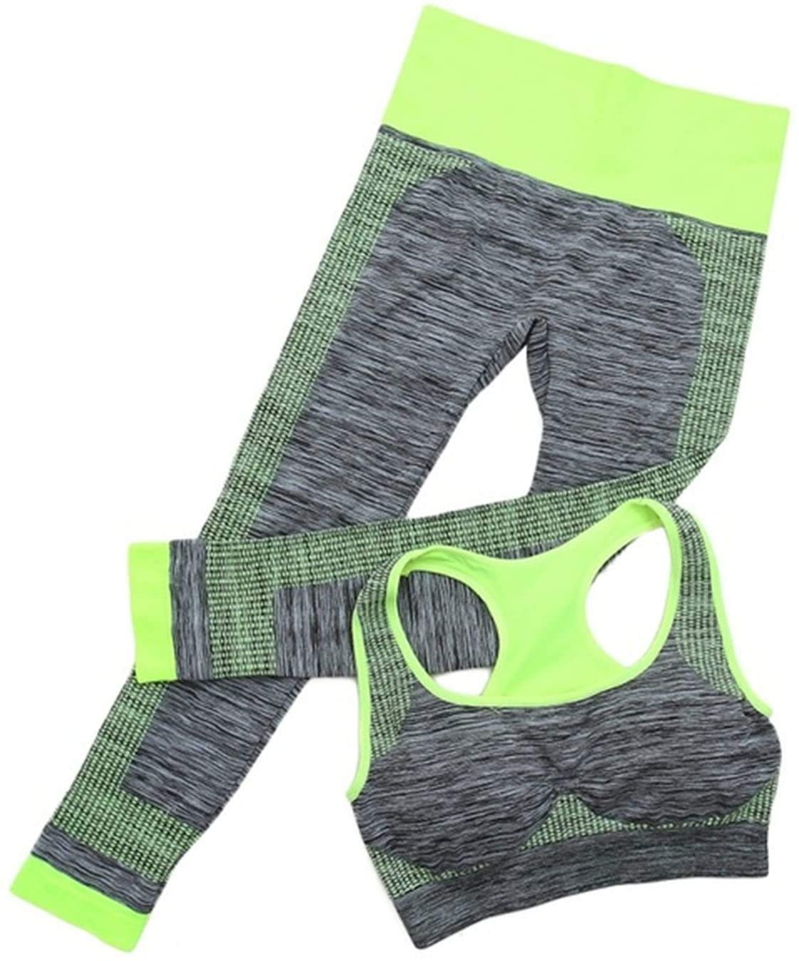 GvndWomen's Sports Gym Yoga Workout Active wear Sets Tank Crop Top & Capri Leggings Set