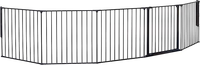 BabyDan Flex XXL. Width 90  350cm, Room Divider, Hearth Gate, Black - Made in Denmark