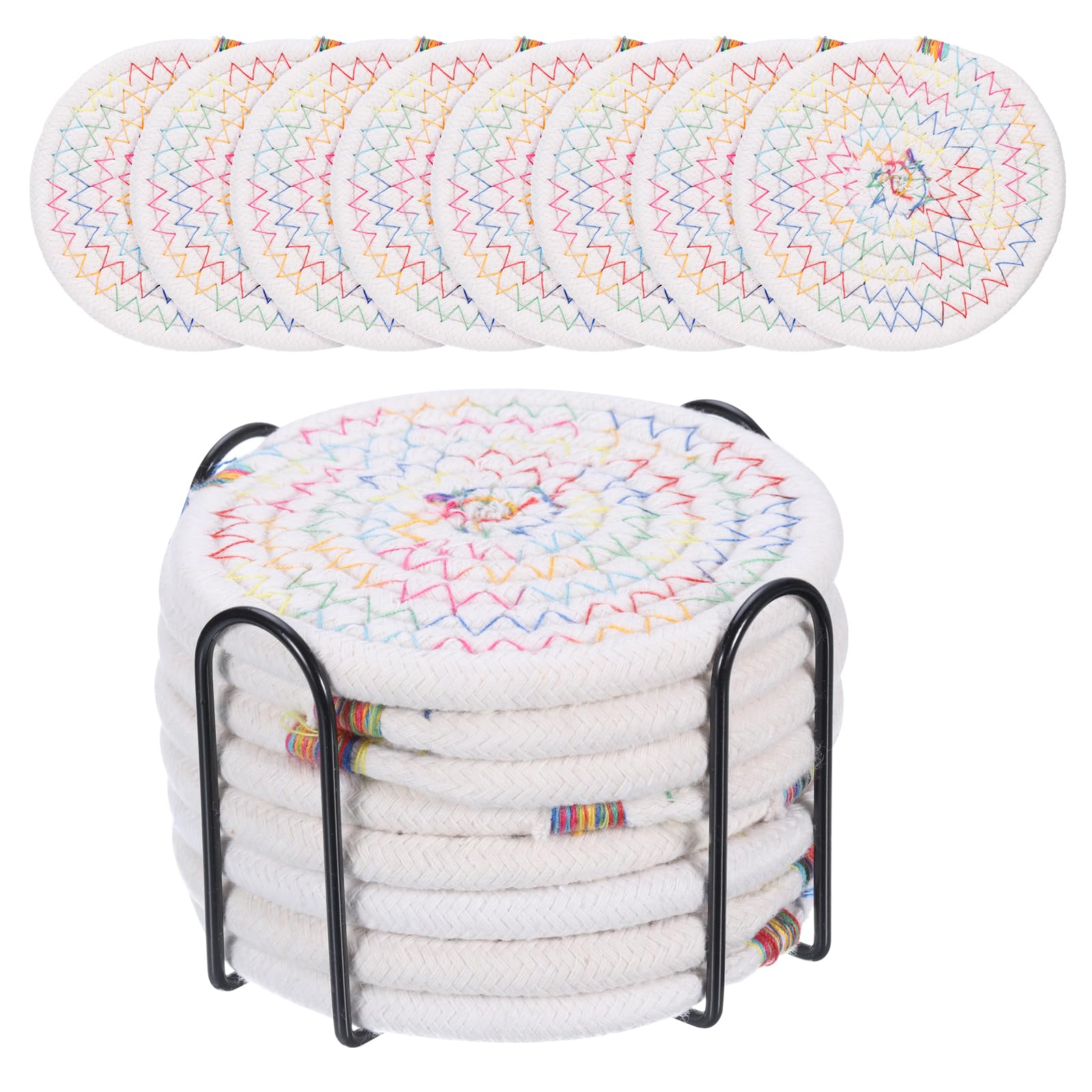 Dessous de verre colorés en coton tissé une idée de cadeau de crémaillère originale et utile