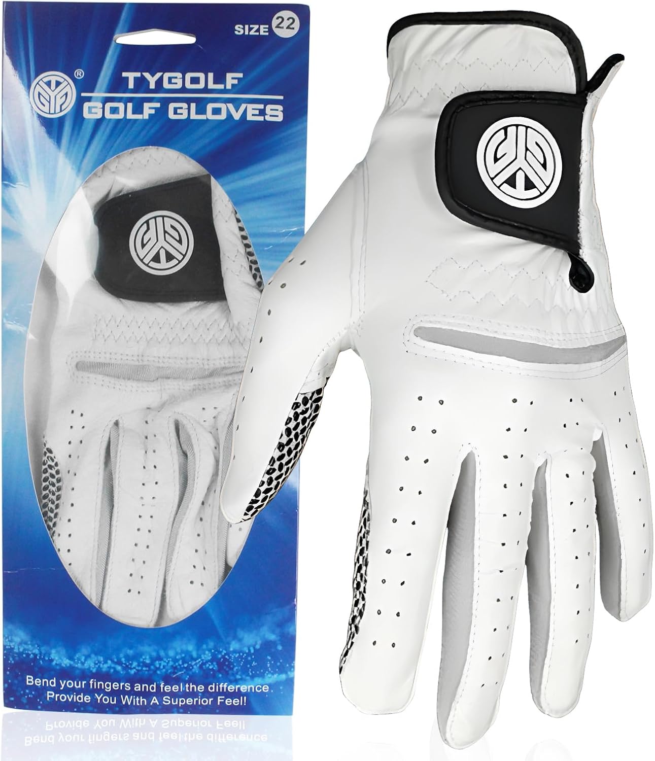 Men’s Golf Gloves Left Hand for Right Handed Golfer, Leather Golf Gloves with Extra Grip Soft Fit Breathable Comfortable White Golf Glove - Image 7