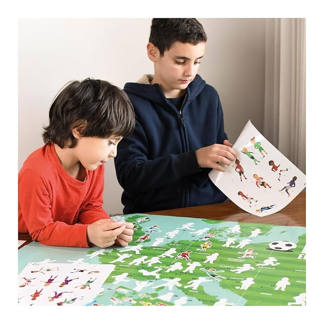 Foto 6 de 6 de POPPIK Discovery DIS013 - Kit de calcomanías de fútbol para niños a Partir de 4 años, Divertido, Educativo…