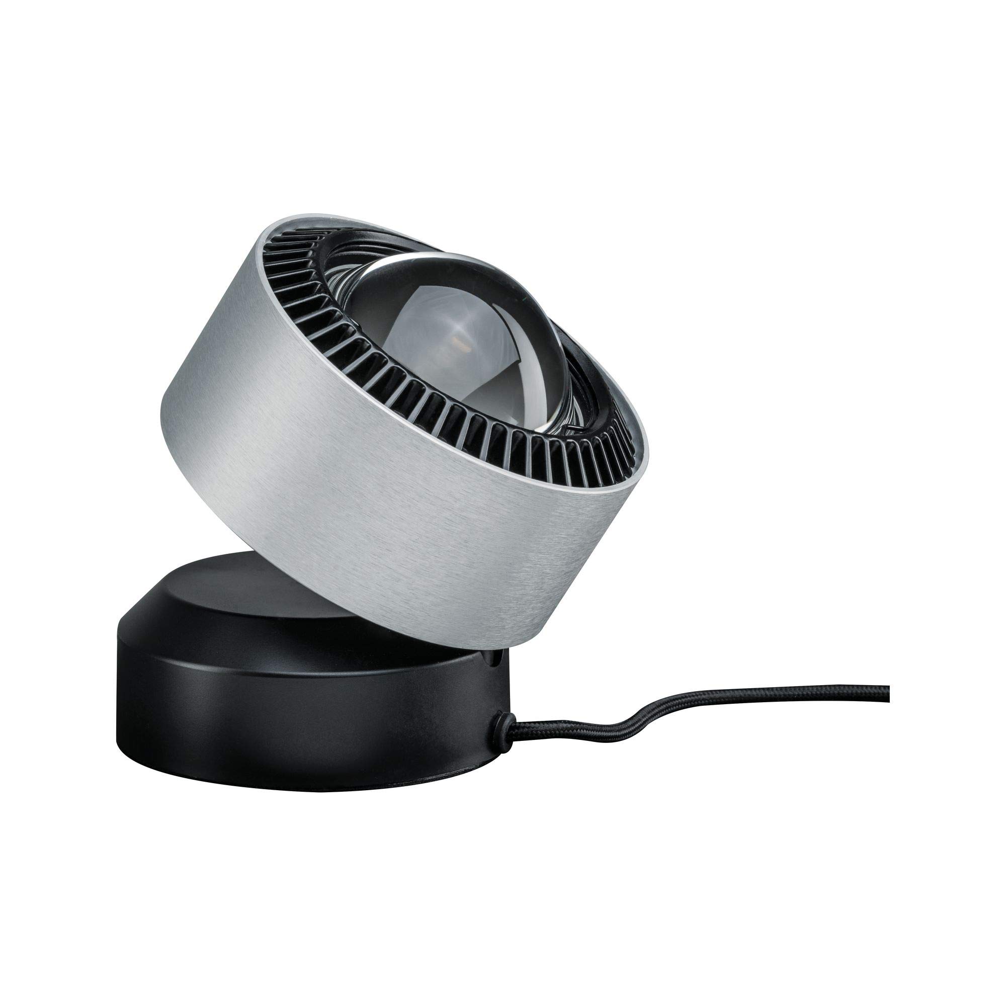 Paulmann 79718 Lampada da tavolo LED Aldan incl. 1x3,5 Watt dimmerabile lampada da comodino nero, alluminio lampada da tavolo bianco caldo 2700 K