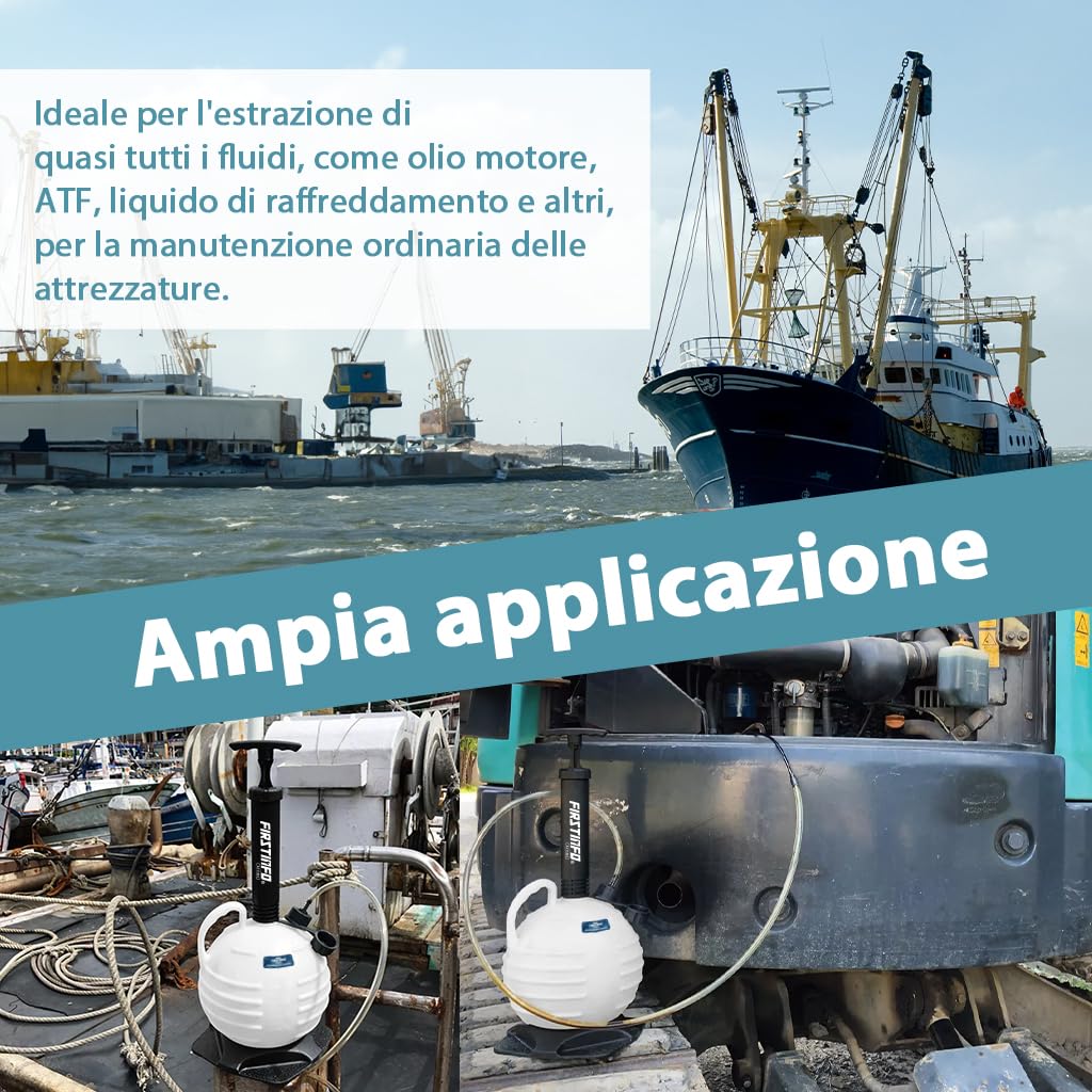 FIRSTINFO A1116H | 6L | Manuale | Pompa estrattore liquidi olio | Pompa aspirazione olio | per auto, moto, motori