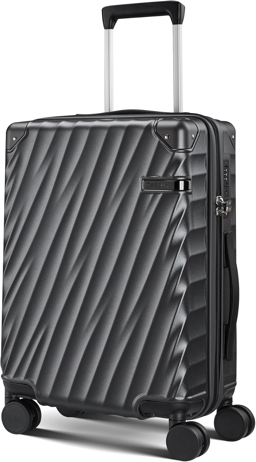 CASELLY 20″ Expandable Carry-On – Charcoal Metallic