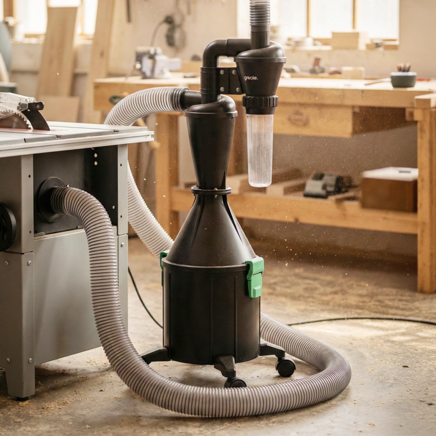 greate separatore ciclonico de 2 etapas con depósito de 17 L - ciclone separatore para Taller, móvil o Fija - ciclone separatore per Legno - Dust Commander - Aspiratore Ciclonico