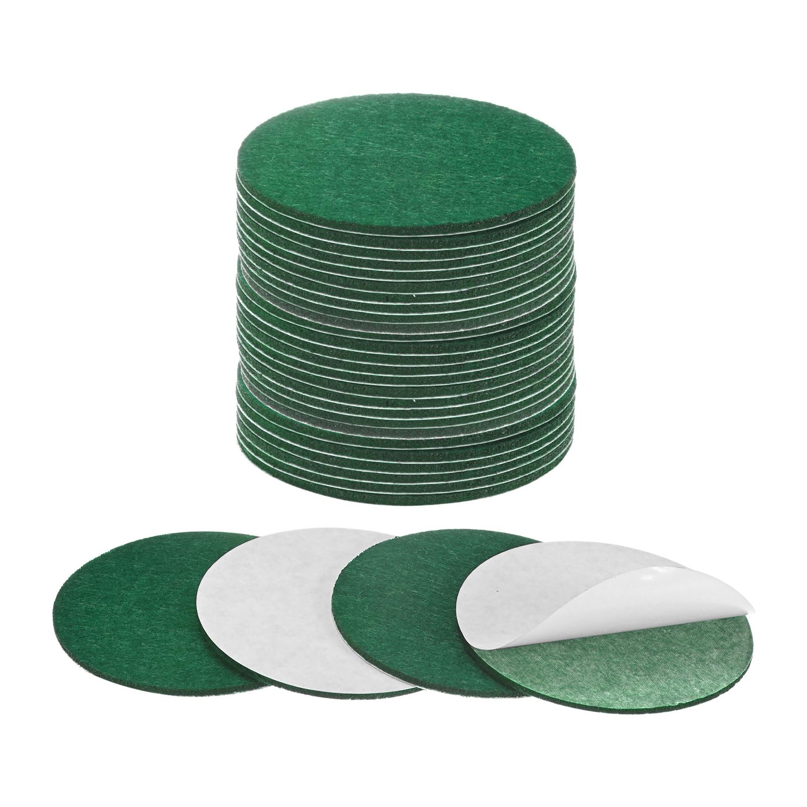 M METERXITY 30-Pack Lamp Base Felt, 3 Inch Dia. 2mm Thick Self Adhesive Round Fabric Felt Pads for Lamp/Furniture/DIY, Non-Slip Fiber Backed Patch