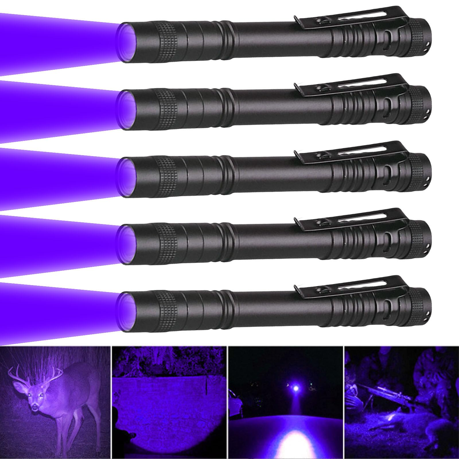 LIAISIMI Torcia a LED rossa con clip a penna, impermeabile, 13 cm, per osservazione delle stelle, visione notturna, pesca, esplorazione (5 pacchetti UV)