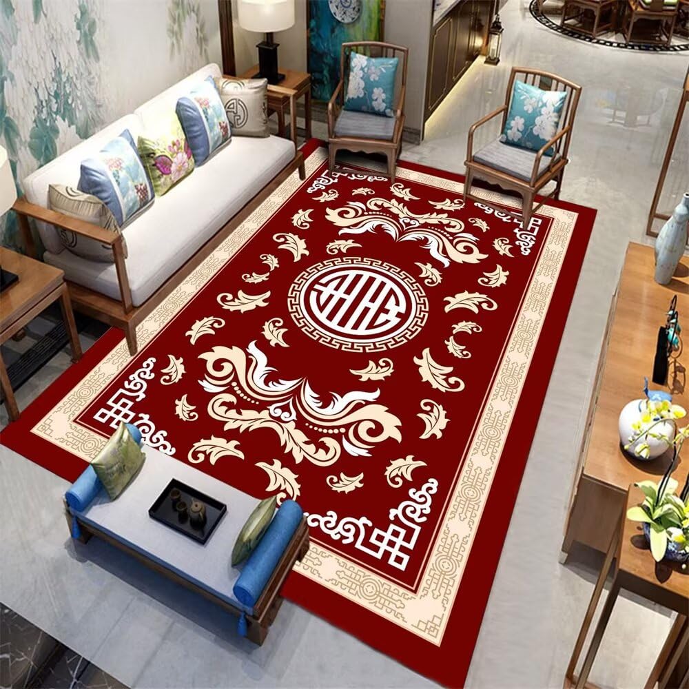 Carpette chambre 200x300cm et descente de lit rouge