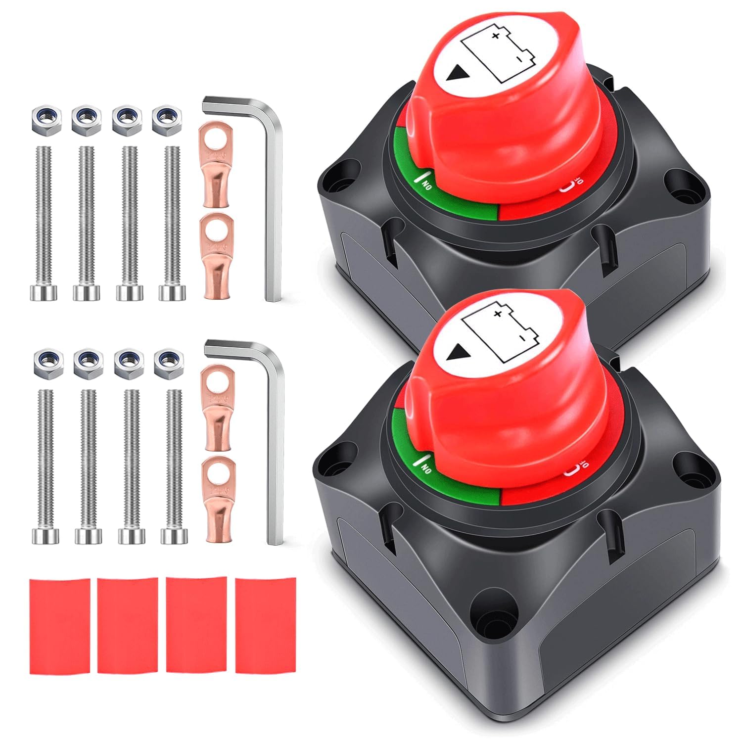 Coupe-batterie 12 V, interrupteur principal de batterie 12 V/24 V/48 V 275 A, interrupteur de batterie 12 V, étanche, pour bateau, moto, yacht, voiture, RV, ATV UTV（2pcs）