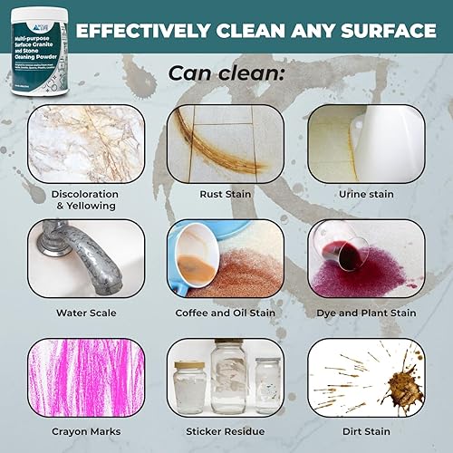 Miniatura 4 de Skylarlife - Polvo de limpieza multiusos para superficies (7.05 oz) para eliminar manchas de óxido, amarillamiento, manchas de aceite, de la mayoría