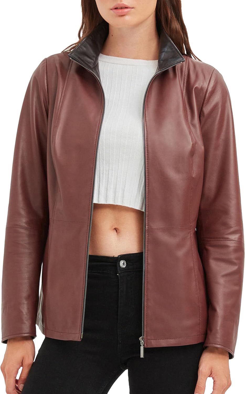 Bigardini Women's Italian Genuine Leather Jacket - Real Lambskin Leather Jacket for Women - Image 4