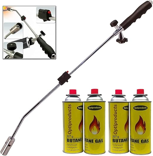 OptiProducts Garden Weed Burner with Auto Ignition Butane Weed Gas Wand