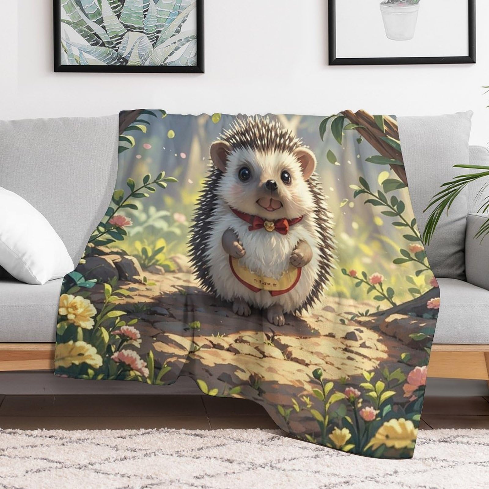 Couverture polaire flanelle anti-froid jeté de lit hérisson doux contre les frissons