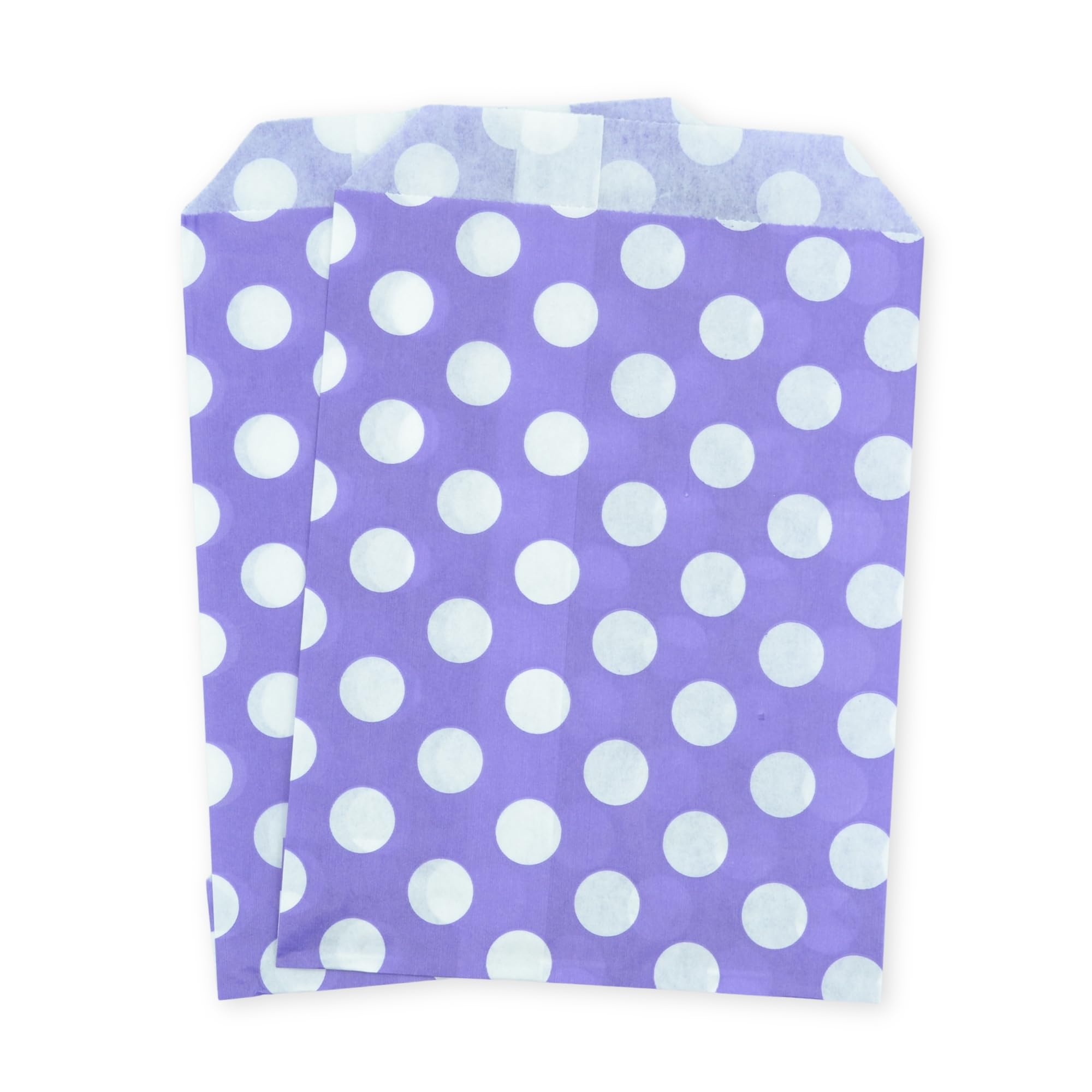 celloexpress 7" x 9" Purple Polka Dot Paper Sweet Bags - Classic Confectionery Gift Shop Goodie Party Bags (Pack of 250)