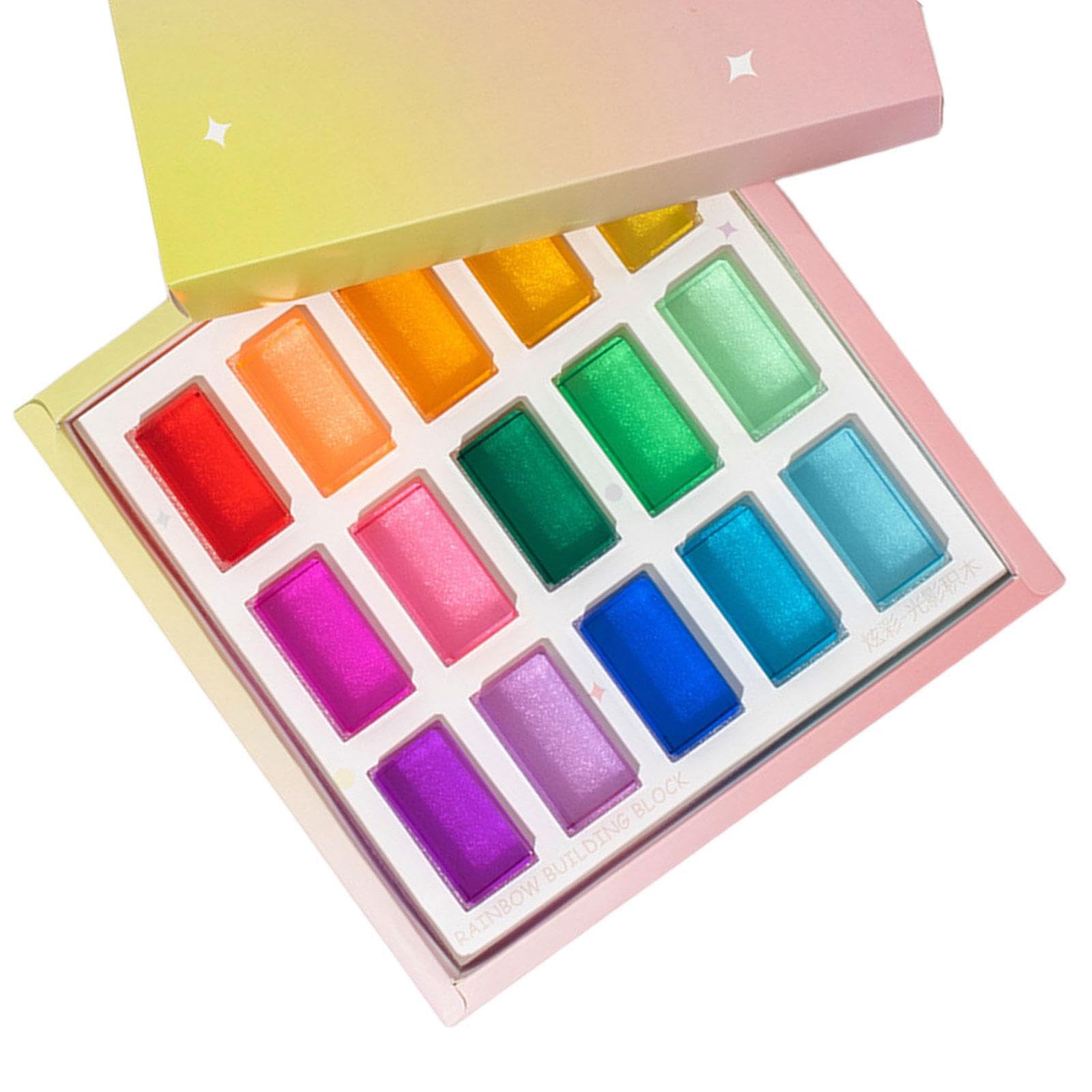 Bloques de construcción apilables de Colores para niños: Cubos arcoíris educativos para desarrollar la Creatividad y la motricidad Fina. Juguete , 15 Piezas