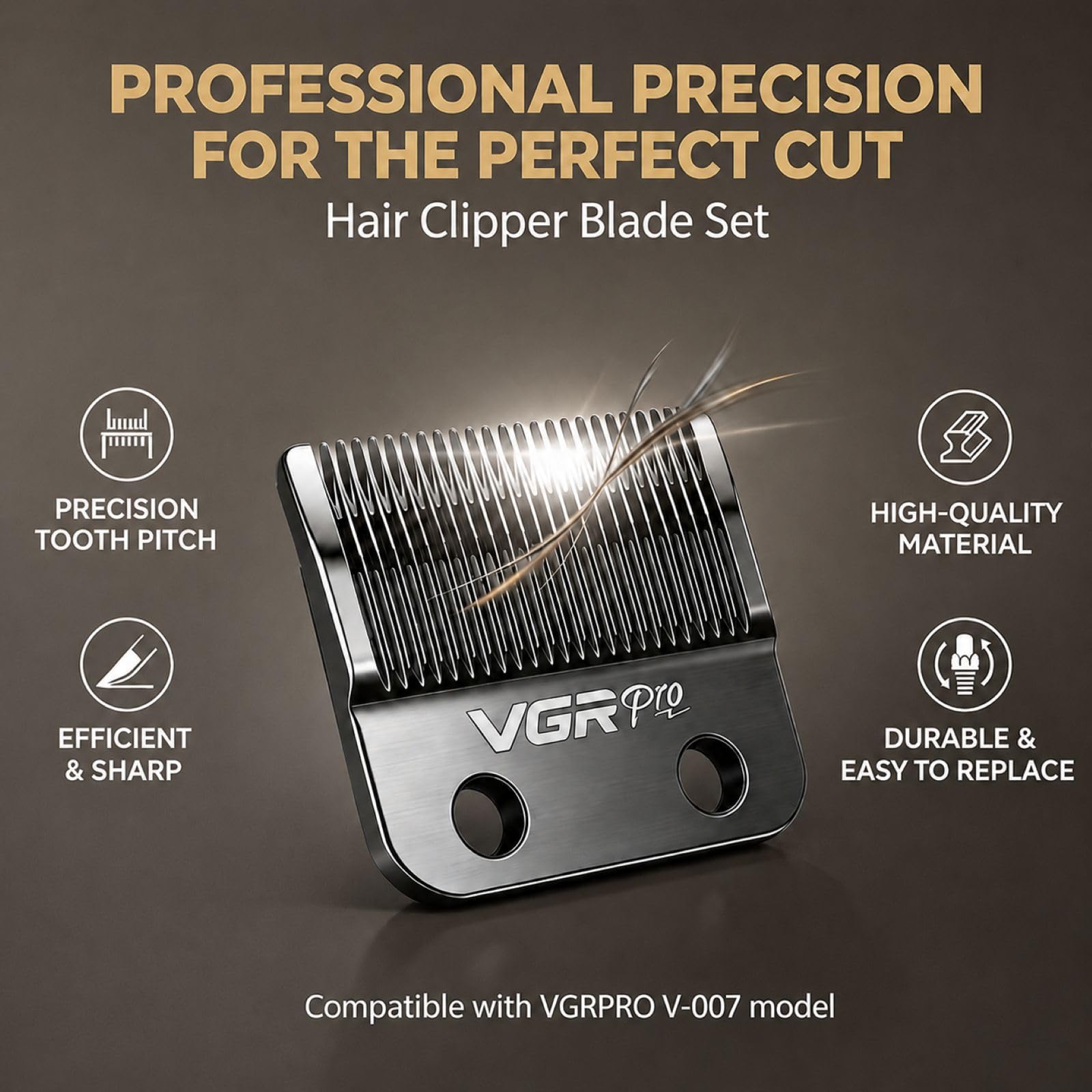VGRPRO Professioneller Haarschneider und Trimmer für Herren im Bundle mit Ersatzklingenset, 7000 U/min Barber Grooming Kit für Haarschnitte, Barttrimmen, Zuhause und Salon