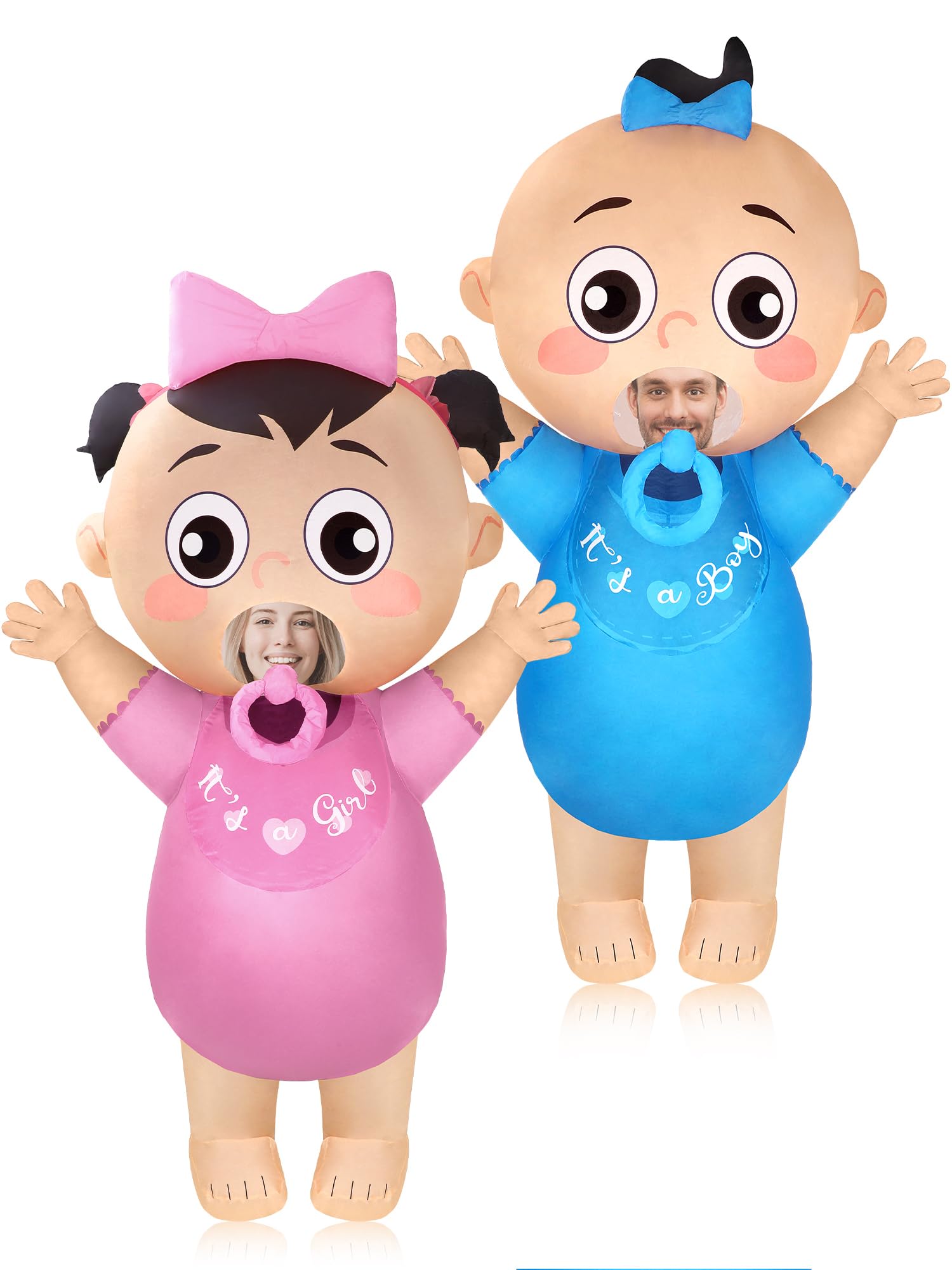 Poen 2 Pcs Giant Inflatable Baby Costume 96 Inch Baby Blow up Adult