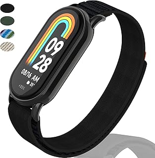 NINKI Sport Bands Compatible Nylon Xiaomi Mi Band 8 Band Men Women,Adjustable Elastic Breathable Soft Stretchy Wristband Loop Replacement Strap for Xiaomi Mi Band 8 Bands Xiaomi Mi Band 8 Strap