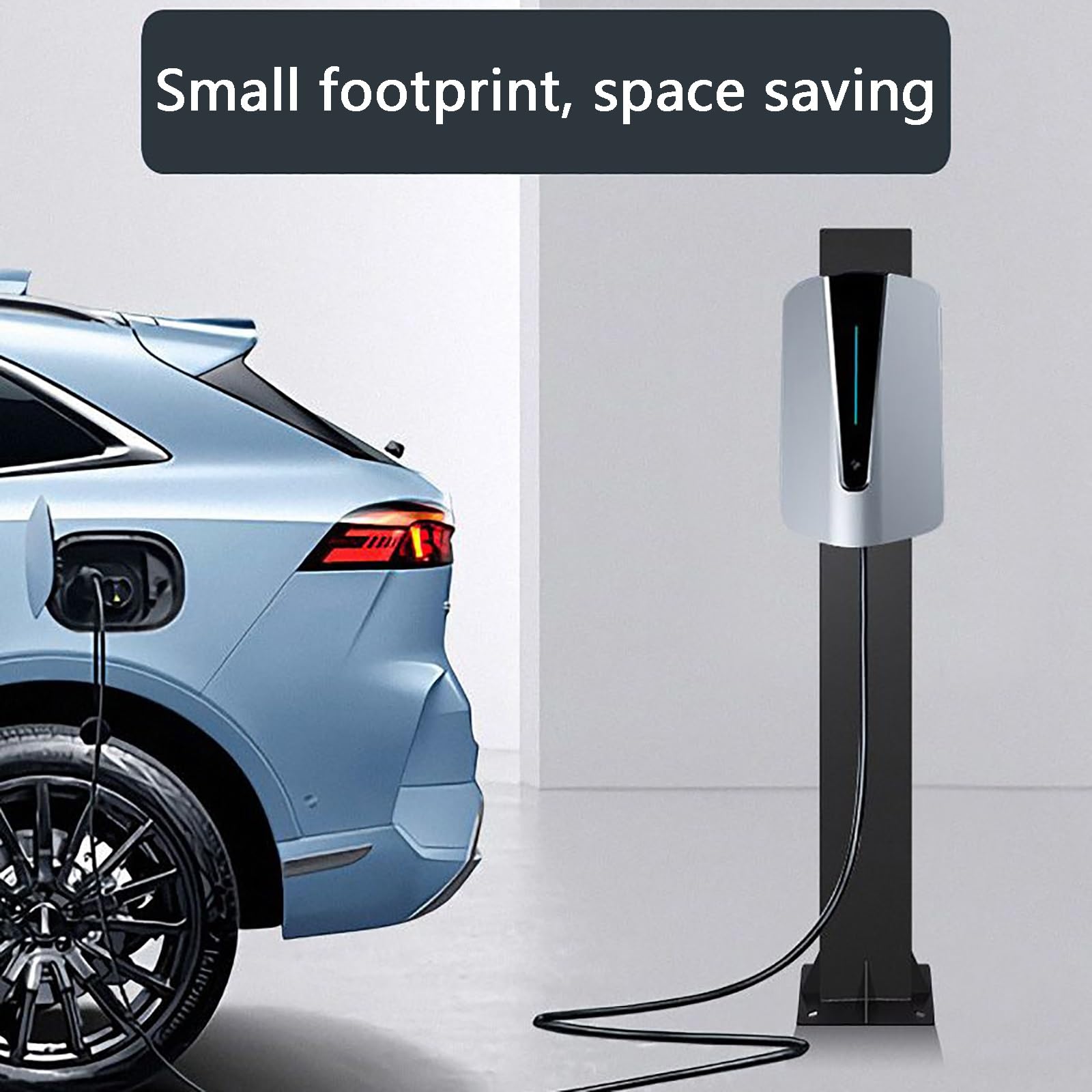 Generico Trwały słupek do stacji ładującej do pojazdów elektrycznych, uchwyt na kabel ładujący EV, z hakiem, elastyczna instalacja, kompatybilna z 95% ładowarek