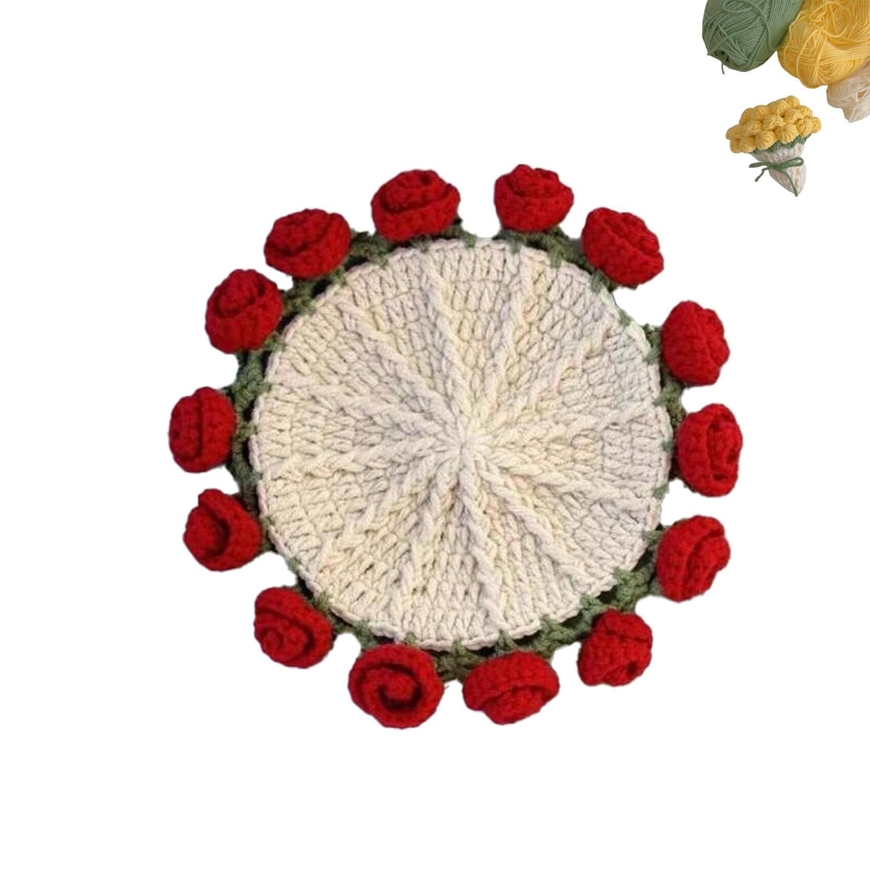 Amazon｜かぎ針編みのローズブーケコースター、DIY/完成品ローズブーケ