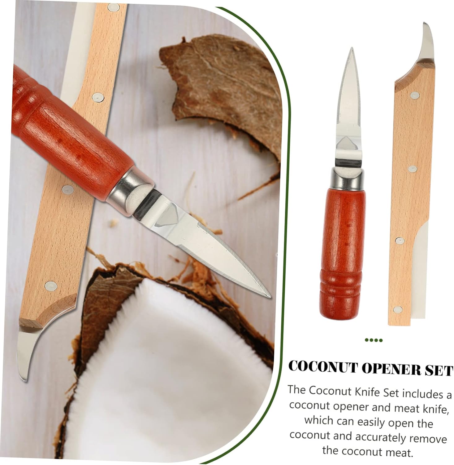 SOLUSTRE Coconut Knife Opener Tool Efficient Comfortable Multi-purpose for Kitchen Hotels