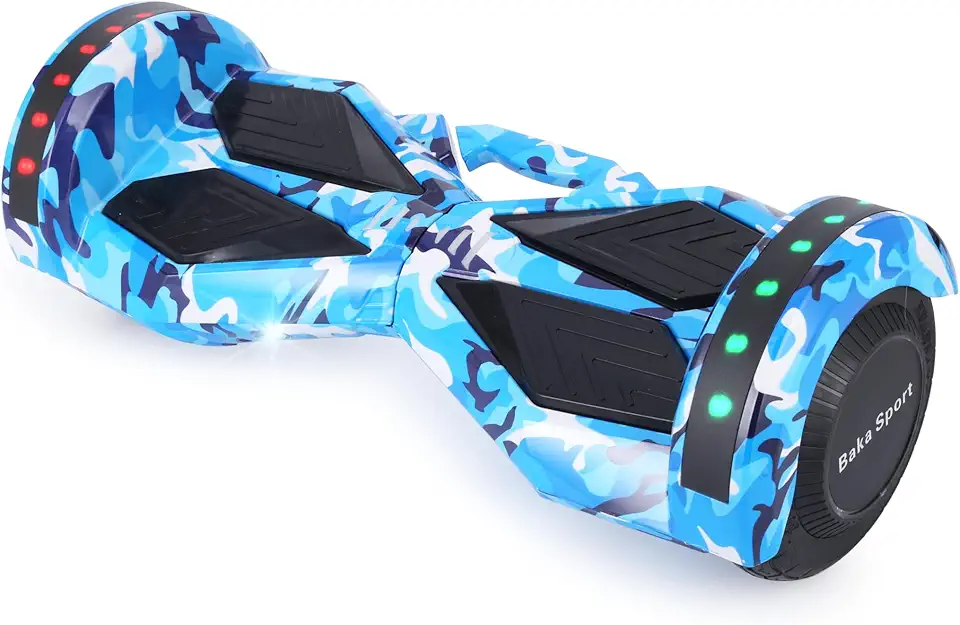 Hoverboard Smart de 8 Polegadas com Bluetooth, Scooter Elétrico de Auto-equilíbrio Inteligente, Luzes LED e Rodas de Alta Resistência（AZUL）