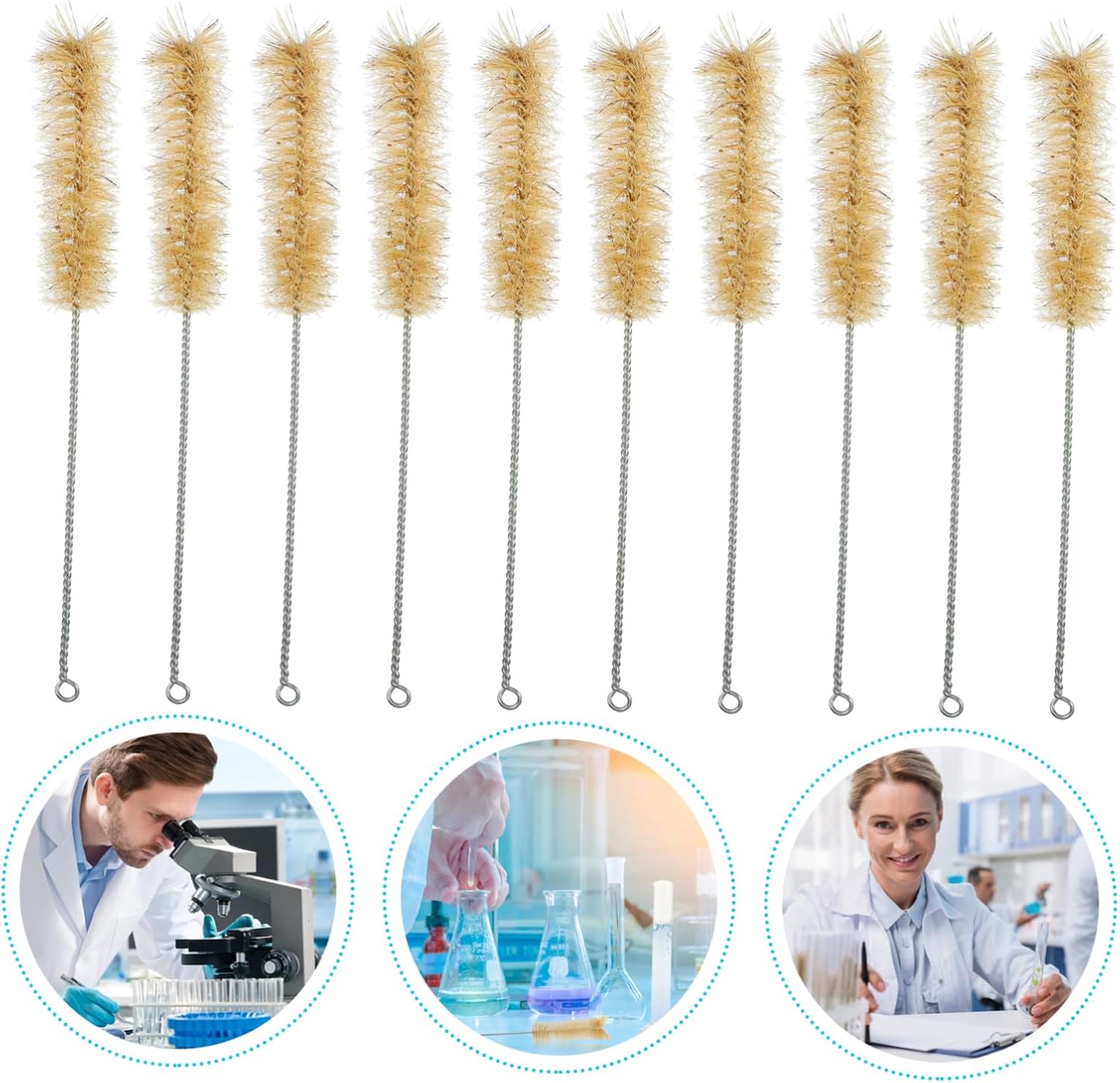 Quality Tube Cleaning Brushes Straw Cleaner Brush Set Soft Conservatory Tips for Lab Use