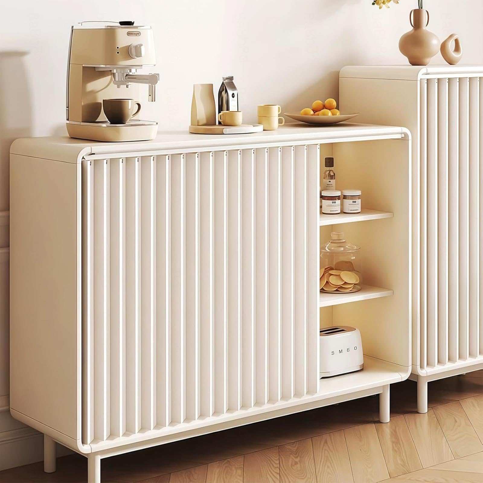 Regal Vorhang Mit Schiene,Vorhang Schrank Selbstklebend,schiebegardinen Schiebevorhang Mit Schlaufen Schrankvorhang Zum Schieben Vorhang Für Offenes Regal,Beige-W130cm/H150cm