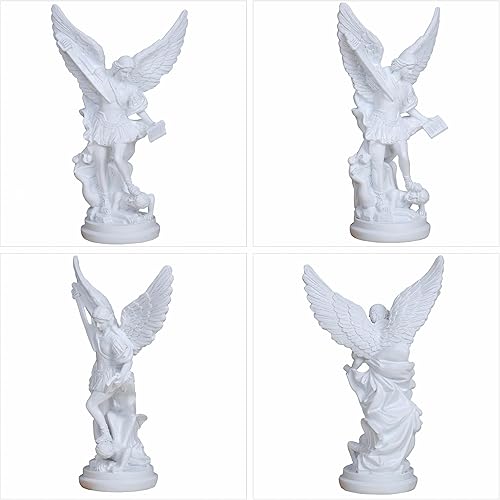 Miniatura 5 de Estatua de San Miguel Arcángel de 12 pulgadas, estatua de San Miguel Arcángel blanco, Estatua de San Miguel Arcángel San Miguel, estatua de resina,