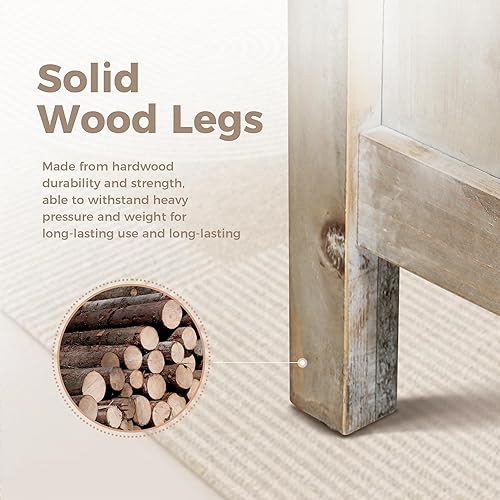 Miniatura 5 de MAISON ARTS Cómoda de 3 cajones para dormitorio, cómoda de madera de granja con patas de madera maciza, cómodas rústicas y cofres para sala de