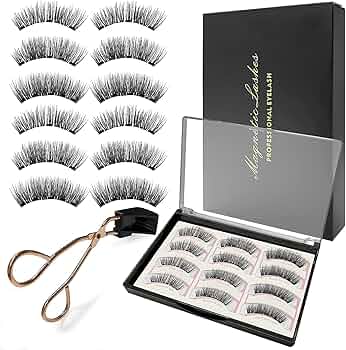 Gemonad Magnetic Eyelashes without Eyeliner, 3 Pairs Dual Magnetic Eyelashes with Applicator Natural Look Reusable 3D Magnetic Lashes No Glue No Liner