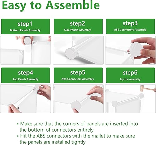 Miniatura 8 de C&AHOME Organizador de almacenamiento de 6 cubos, estantes de cubos de almacenamiento apilables, estantería portátil, organizador de armario de