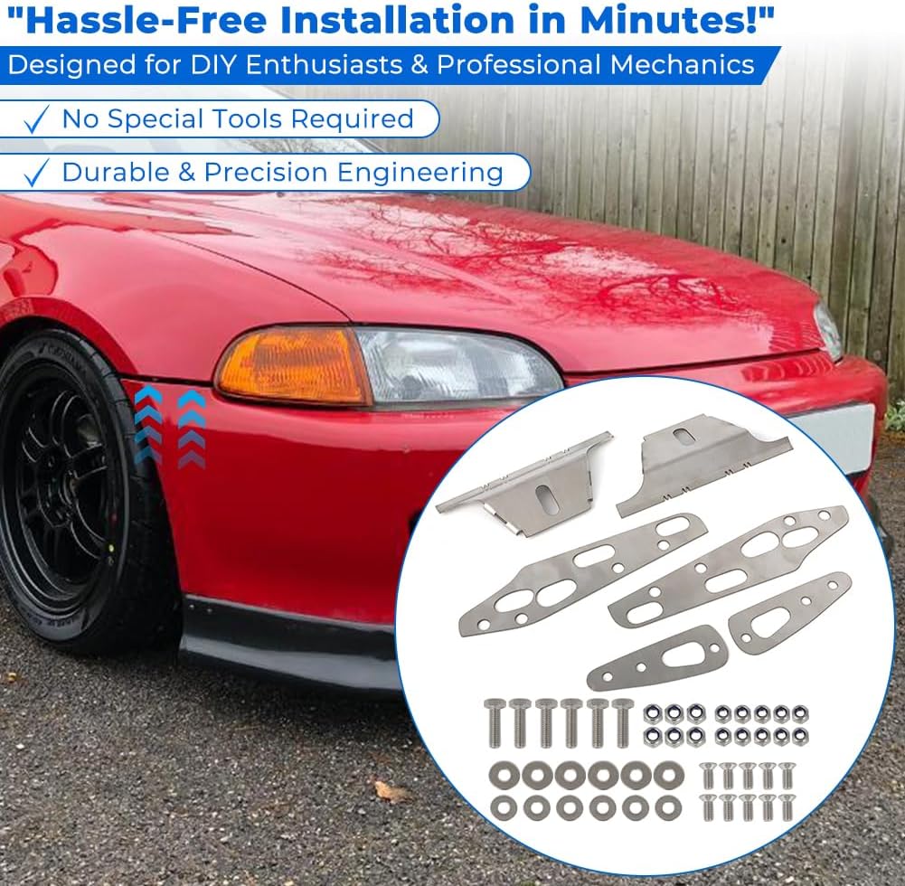 For 1991-1995 Honda Civic EG Hatchback Front & Rear Bumper Lifts with Hardware