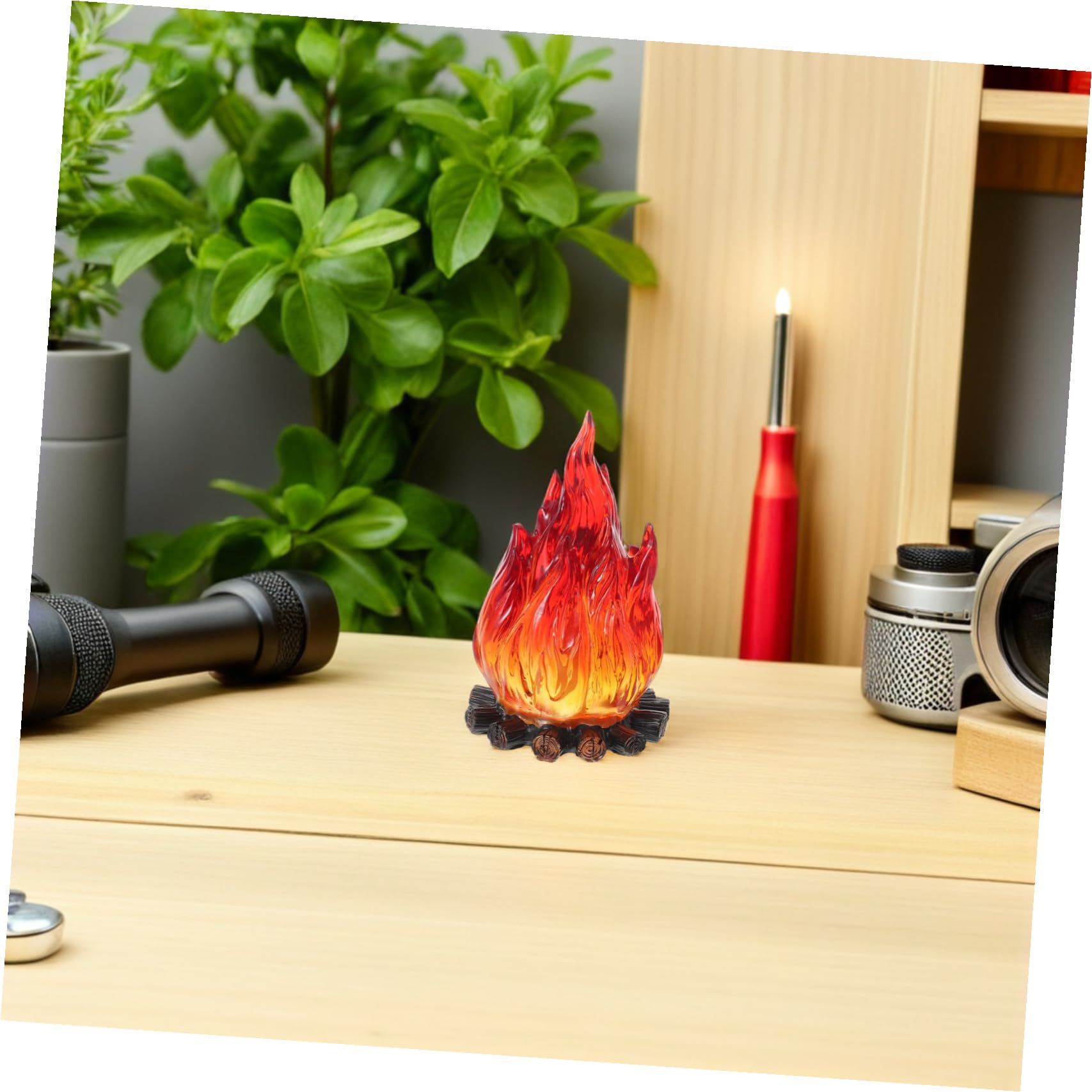 Zerodeko Luce Notturna Decorativa a Batteria senza Fili con Effetto Fiamma Finta Led, Lampada da Tavolo per Interni ed Esterni, Luce da Festa in Giardino e Decorazioni Natalizie per Scale