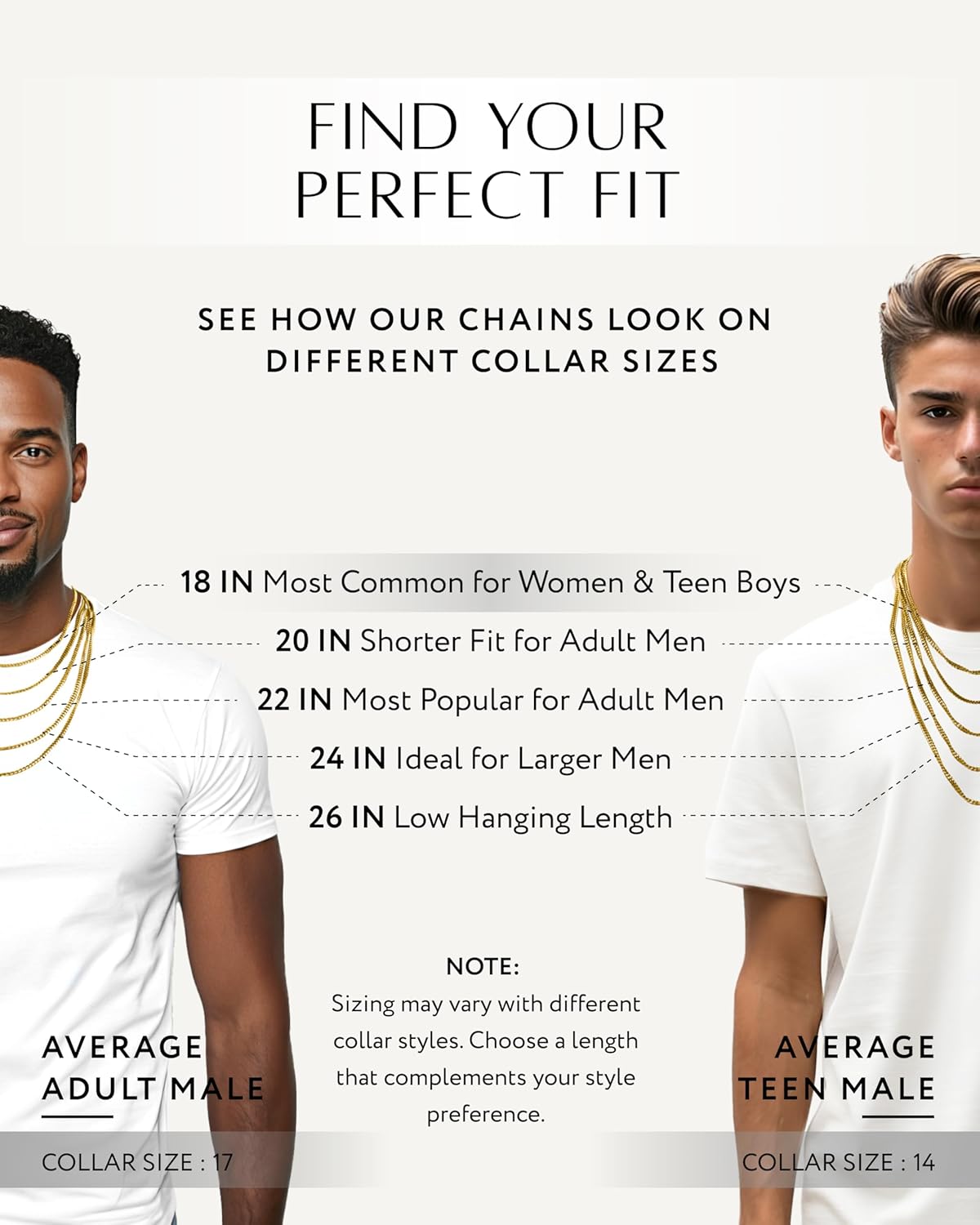 RTZN® Gold Cuban Link Chain for Men – 3.5/5mm Mens Cuban Chain – Premium Black, Gold & Silver Stainless Steel Necklace for Men – Non-Tarnish & Waterproof Mens Chain Necklaces – 18/20/22/24/26" inches - Image 2