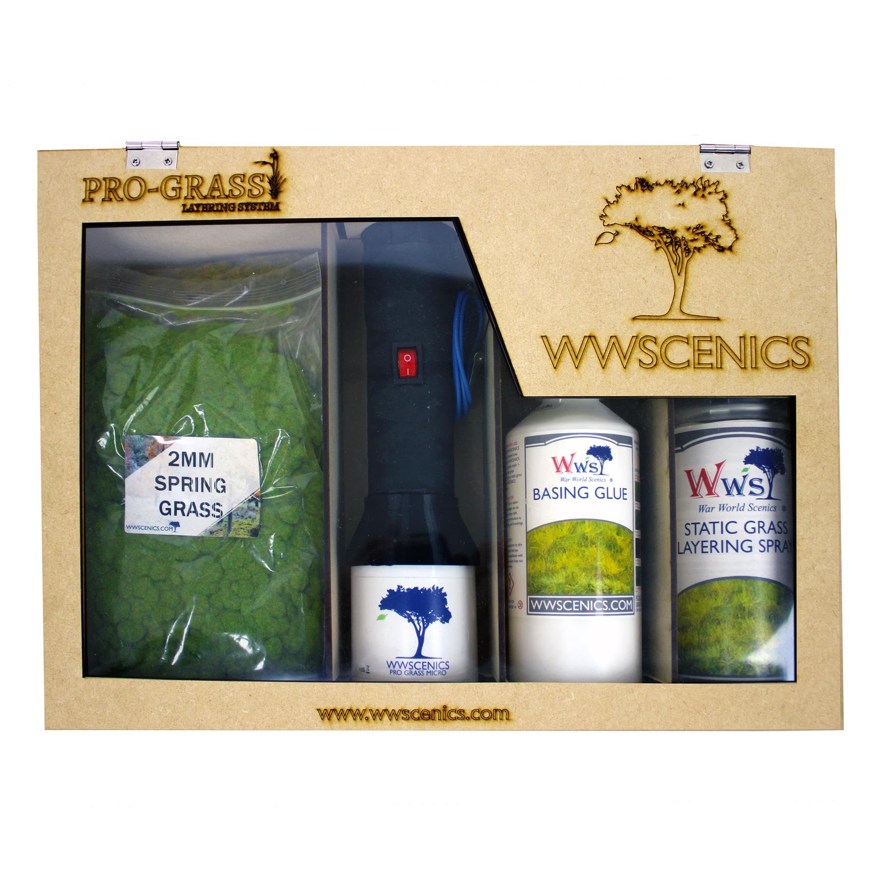 WWScenics Pro Grass Layering System | Complete Starter Kit with Static Grass & Applicator